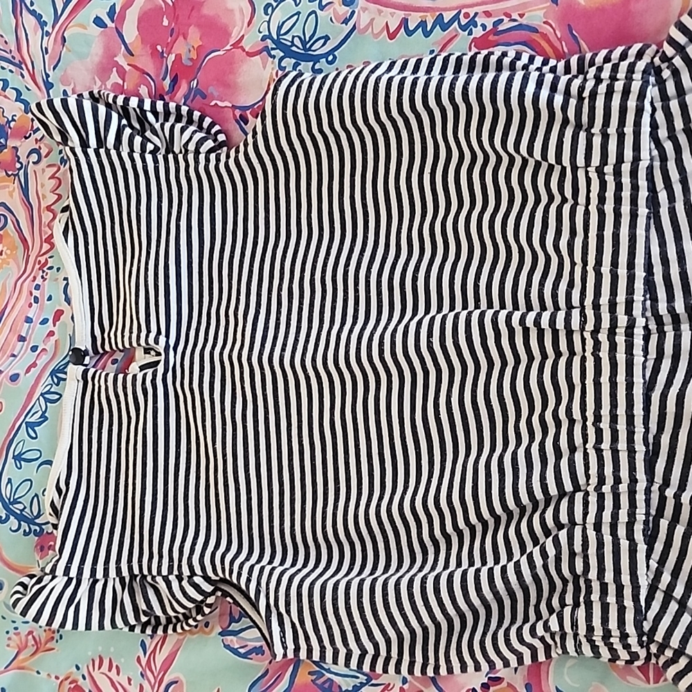 Janie and Jack 5 Romper Navy Stripe Resort Play - Picture 7 of 8